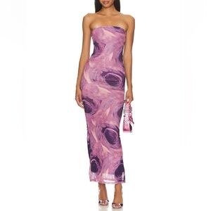 Pink & Purple strapless, maxi dress, size S, new
